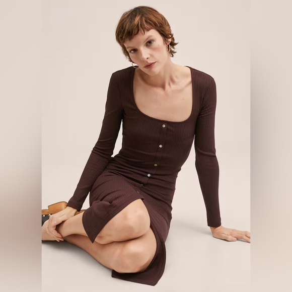 MANGO Ribbed knit dress - Picture 4 of 9